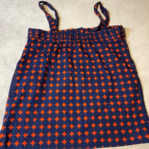 J Crew J.Crew Circle Dot Apron Cami Tank Top Cotton Poplin Shirt Size 8 - Picture 7 of 12